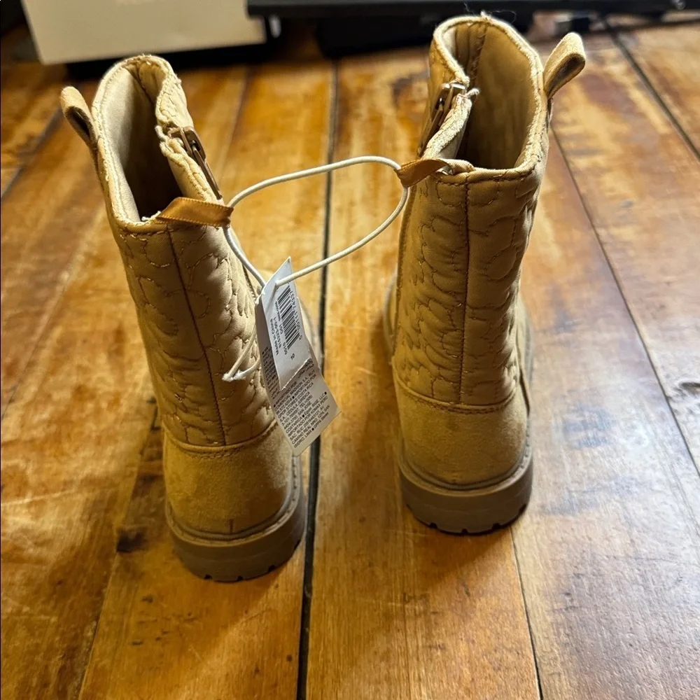 Old Navy Tan Quilted Boots spiced saffron tall boot size 10 new never worn